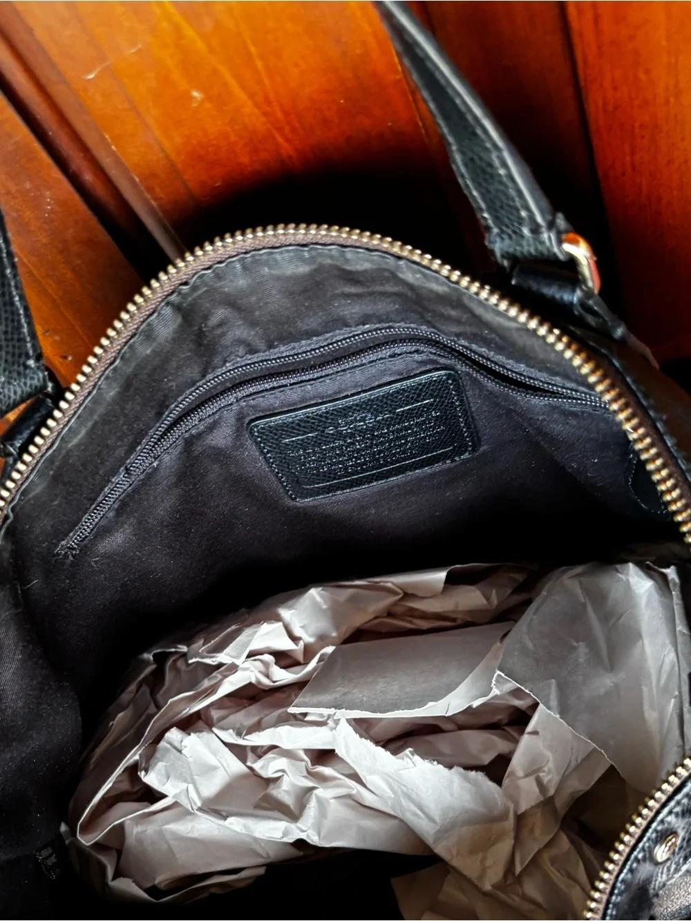Coach Black Signature Shoulder Tote with Logo Charm